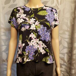 J Jill Floral Crop Shirt XS Petite